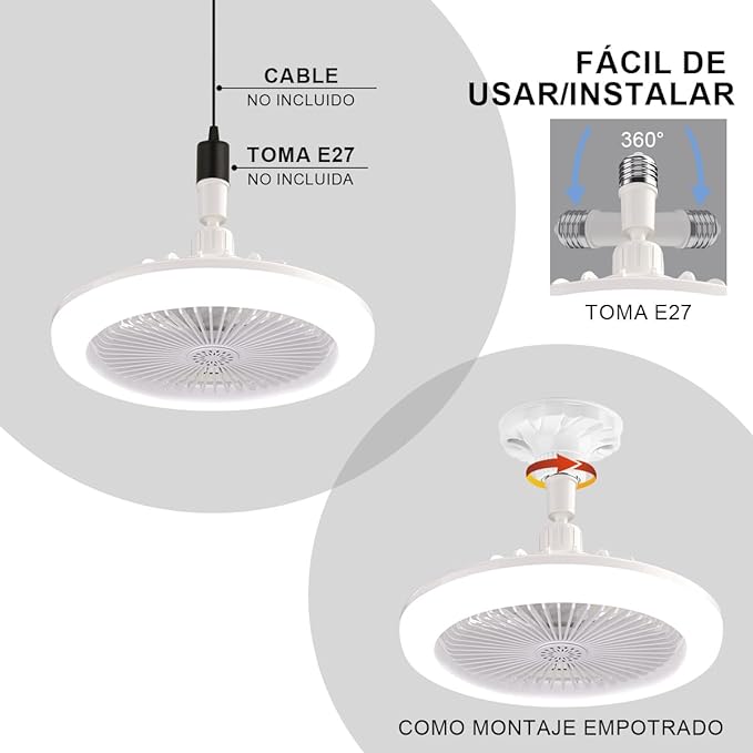 AirLed | 💡 Ventilador 2 En 1 🌬️