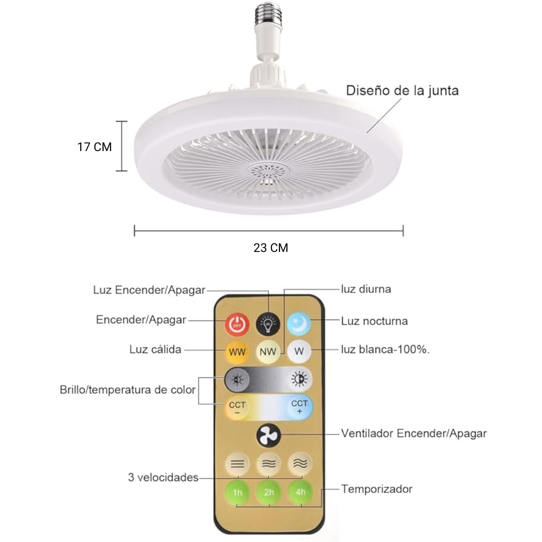 AirLed | 💡 Ventilador 2 En 1 🌬️